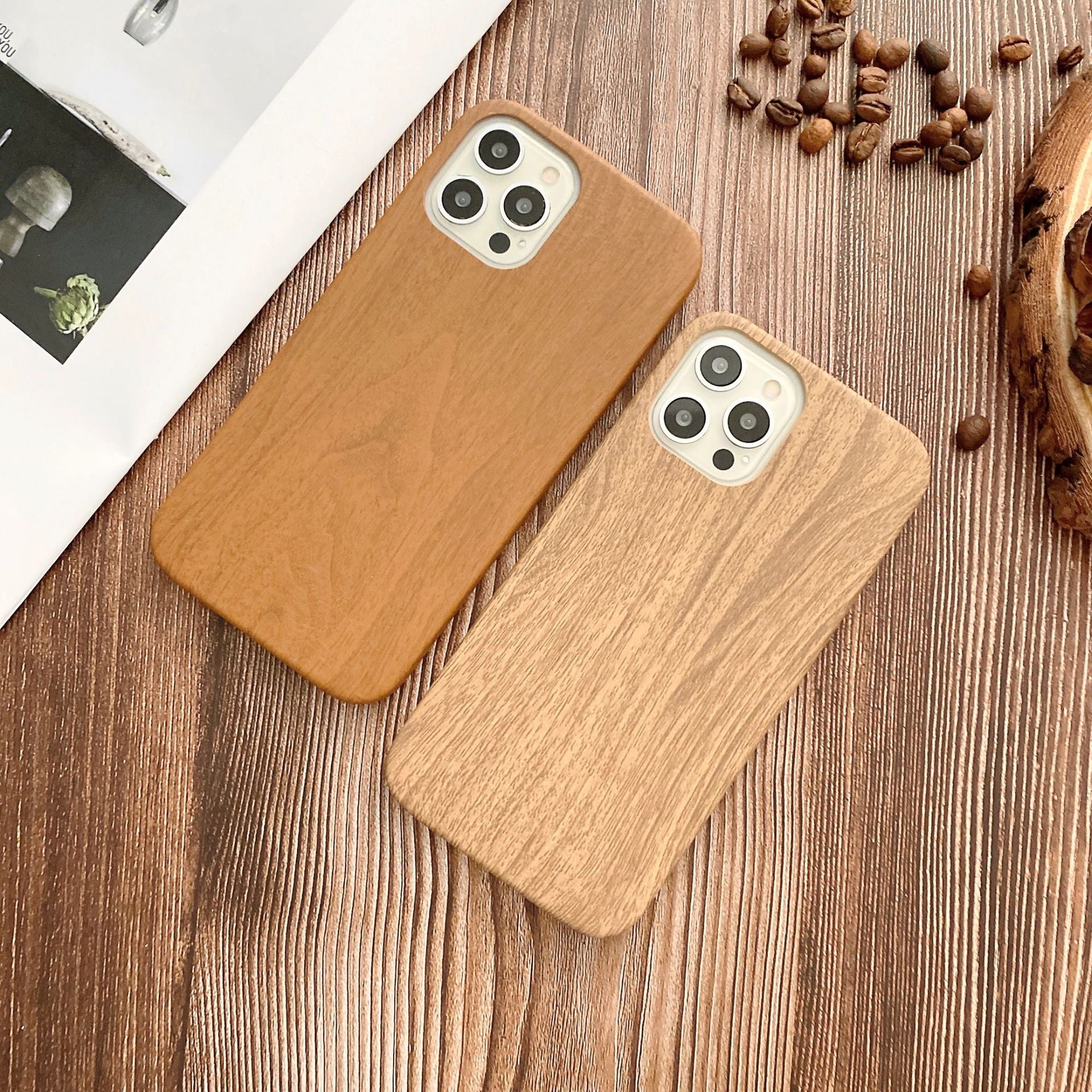 Wholesale wood grain case PU