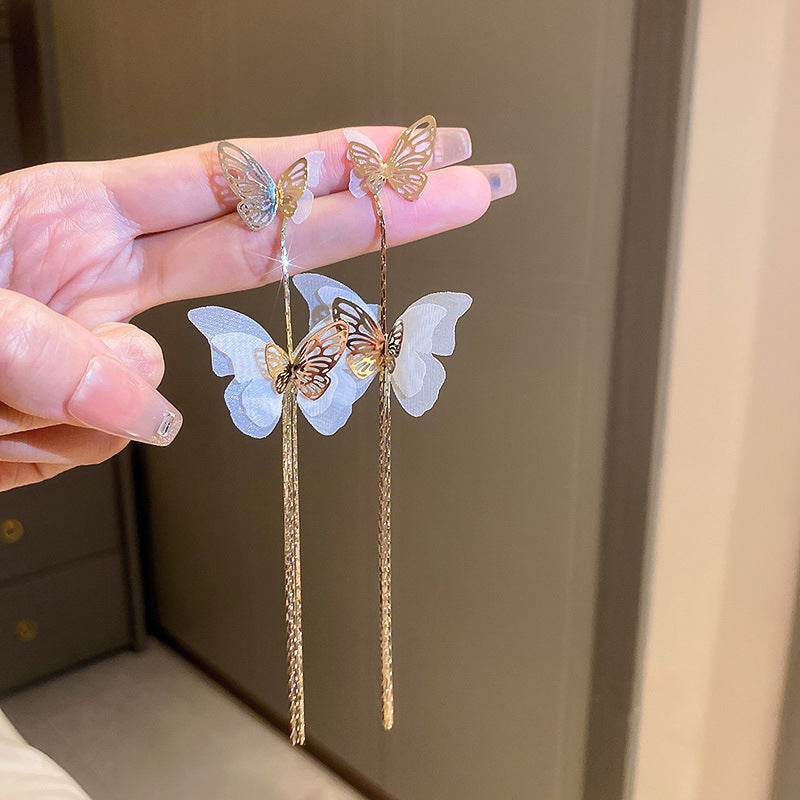 Nuevos pendientes de aleación de borla de bambú verde de estilo chino al por mayor