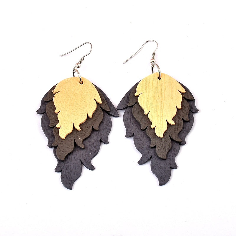 Pendientes de madera en forma de fuego al por mayor