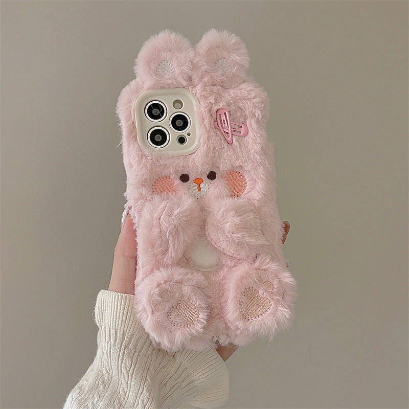 Venta al por mayor Caja Del Teléfono De La Felpa Del Conejito Rosa De La Horquilla