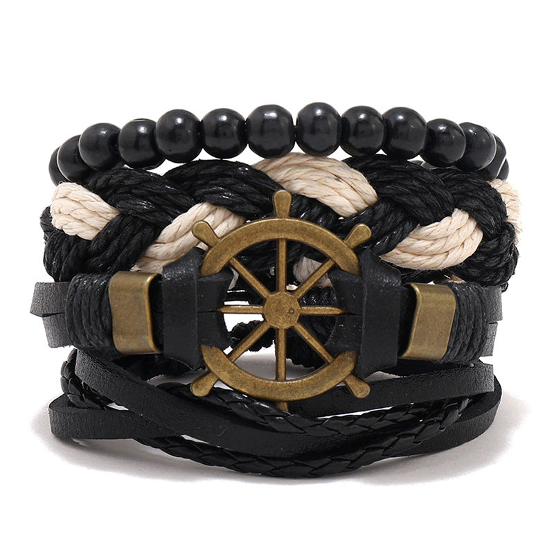 Wholesale Vintage Hand Made Leather Bracelet Set of Four