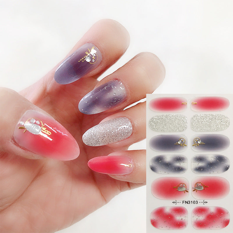 Wholesale Plastic Flash Powder Gilded Nail Stickers