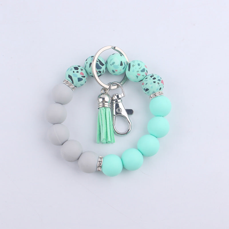 Wholesale Colorful Silicone Tassel Keychain