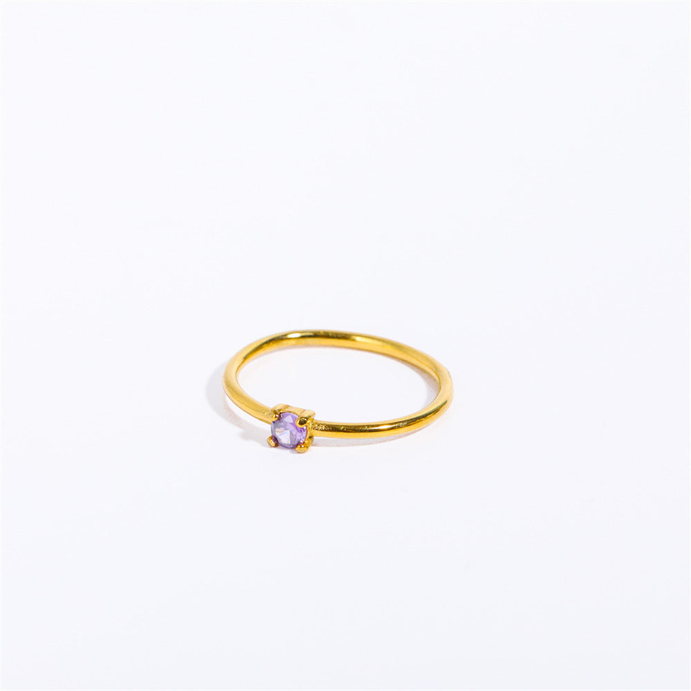 Wholesale Titanium Steel Electroplated 18k Real Gold Adjustable Ring