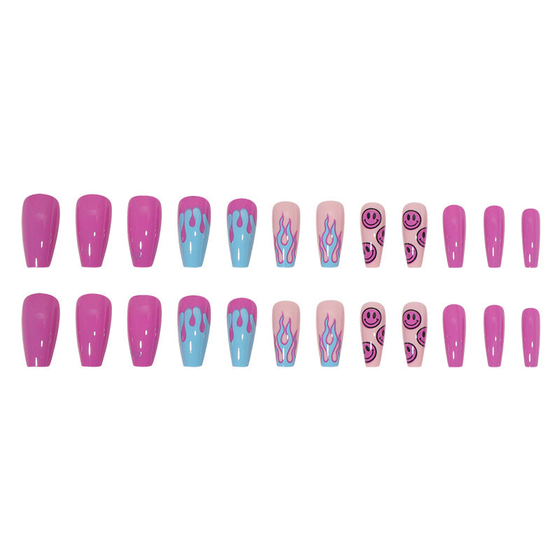 Venta al por mayor Plástico Púrpura Sonrisa Llama Desgaste Nail Art