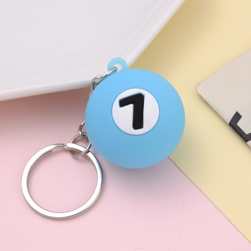 Wholesale Creative Billiards PVC Soft Rubber Keychains