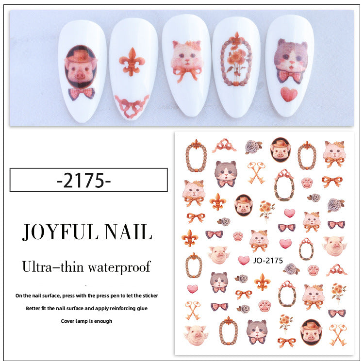 Calcomanías de uñas de pintura de tinta de estilo nacional de conejo de resina al por mayor