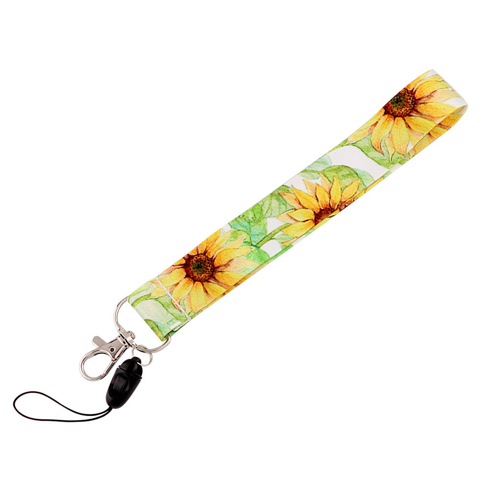 Wholesale Polyester Sunflower Starry Sky Short Mobile Phone Lanyard Keychain