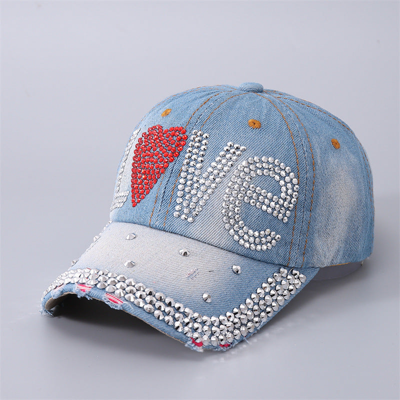 Gorra de béisbol con remaches de perlas de algodón al por mayor