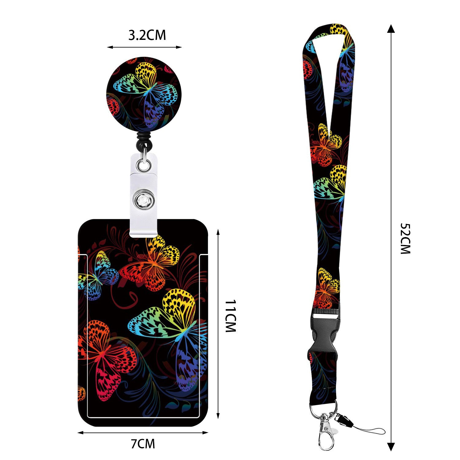 Wholesale Polyester Butterfly Card Holder Keychain