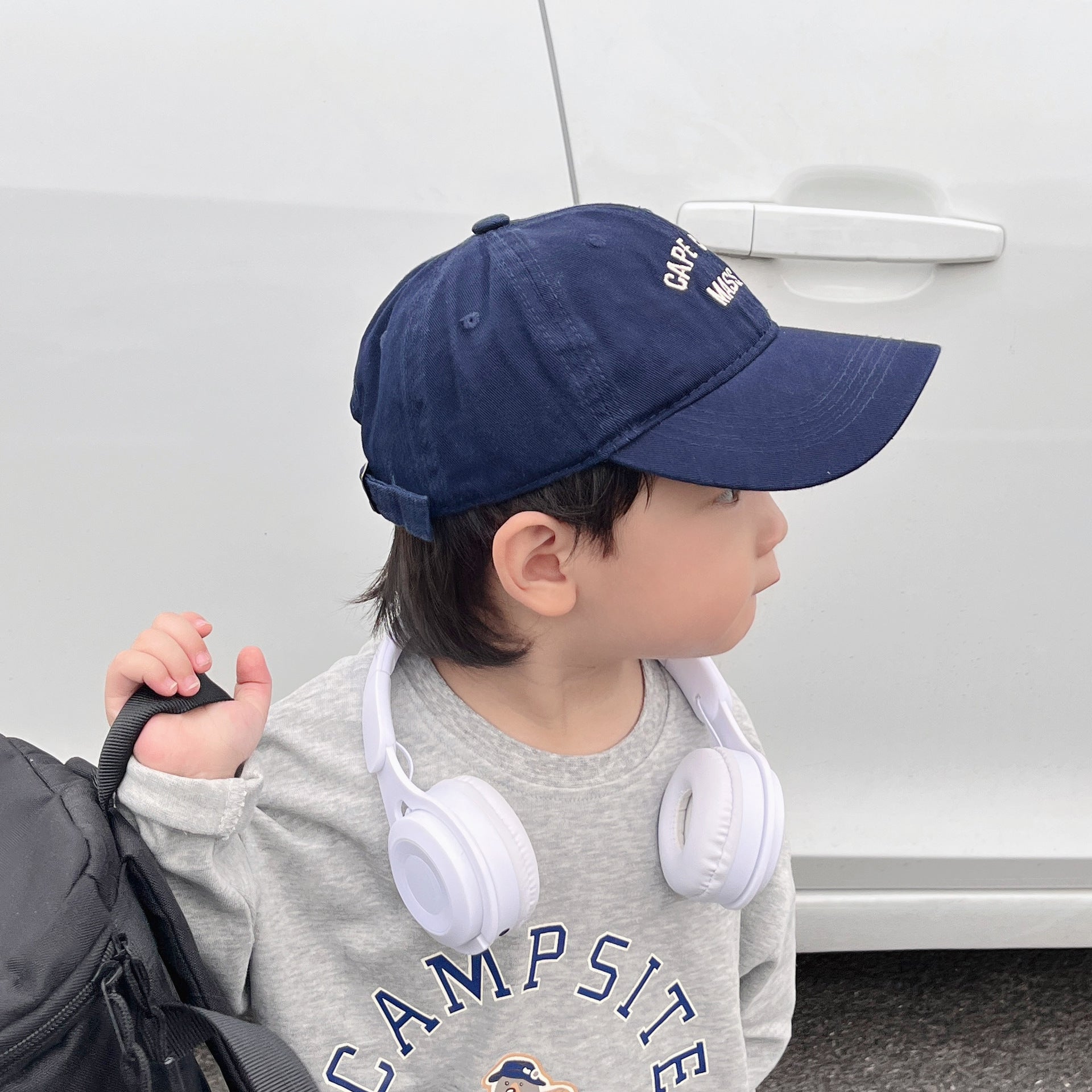 Gorra de béisbol de algodón puro con sombrilla y protector solar para niños al por mayor