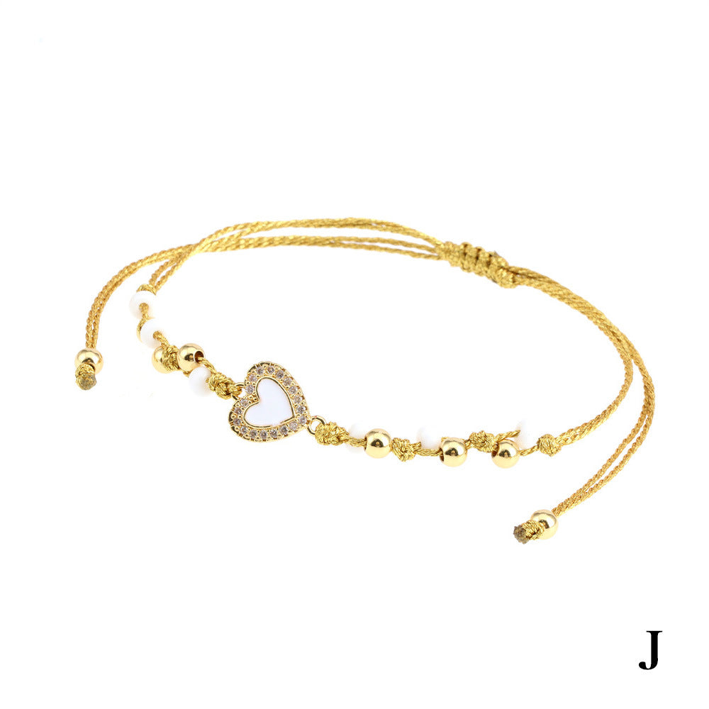 Wholesale Jewelry Heart Glass Beaded Bracelets