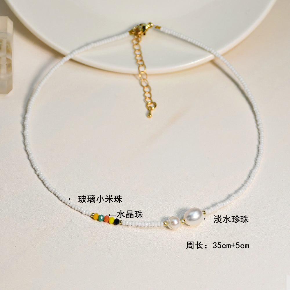 Collar De Clavícula Con Cuentas De Arroz Al Por Mayor