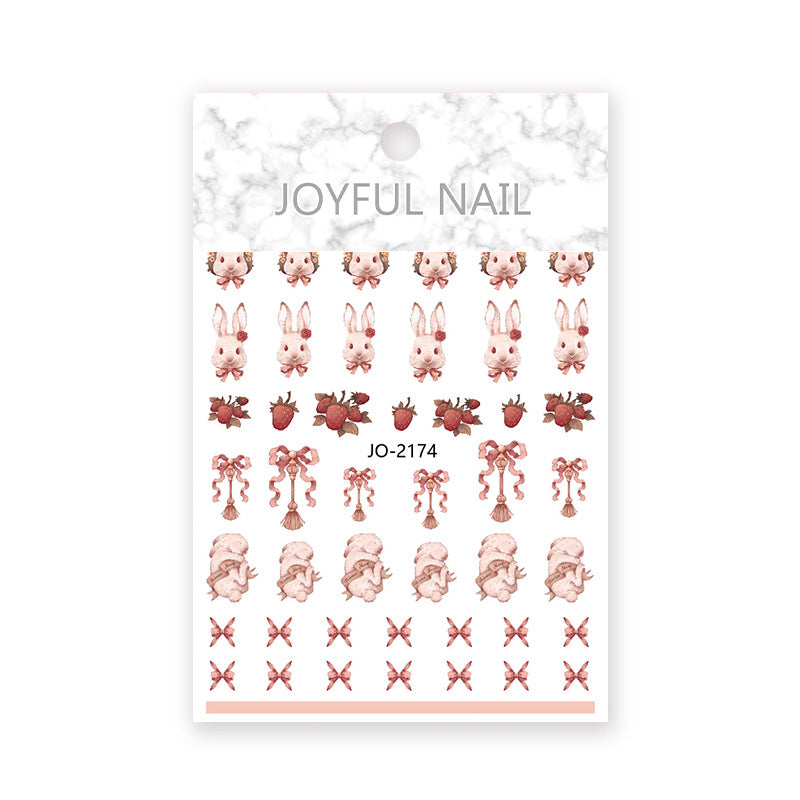 Calcomanías de uñas de pintura de tinta de estilo nacional de conejo de resina al por mayor