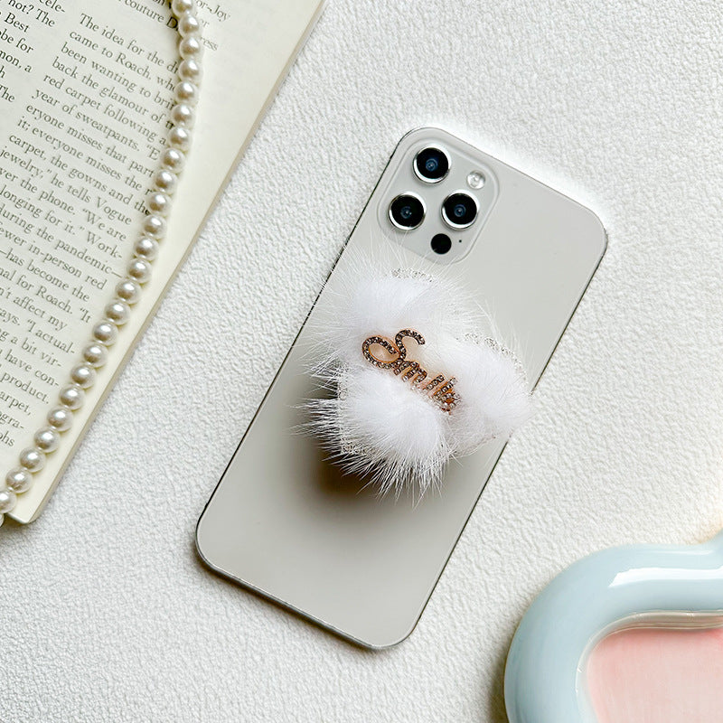 Tenedor del airbag del teléfono de la felpa del diamante artificial al por mayor