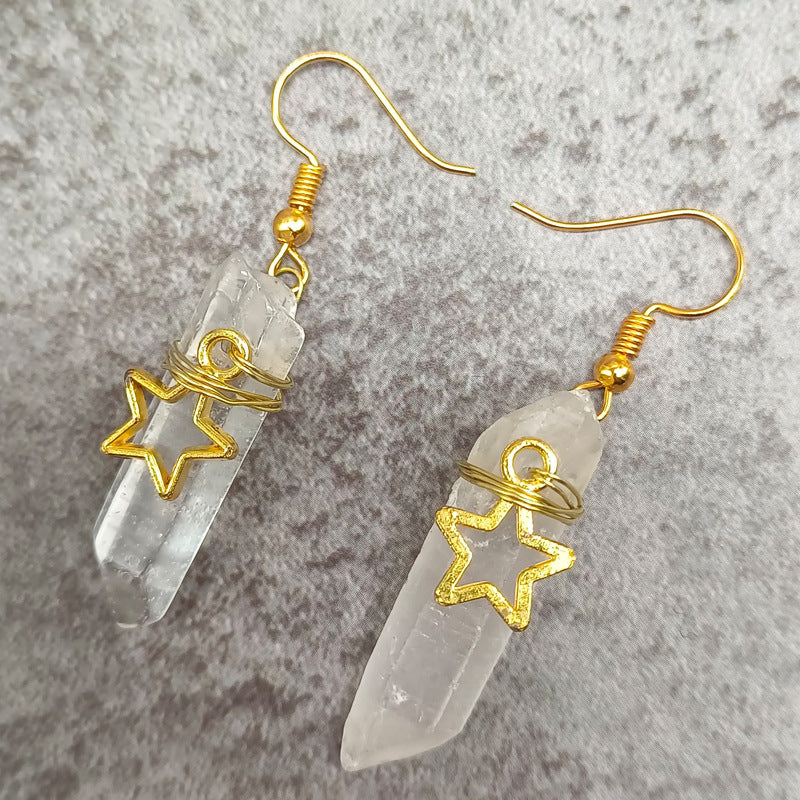 Wholesale Natural Crystal Alloy Earrings