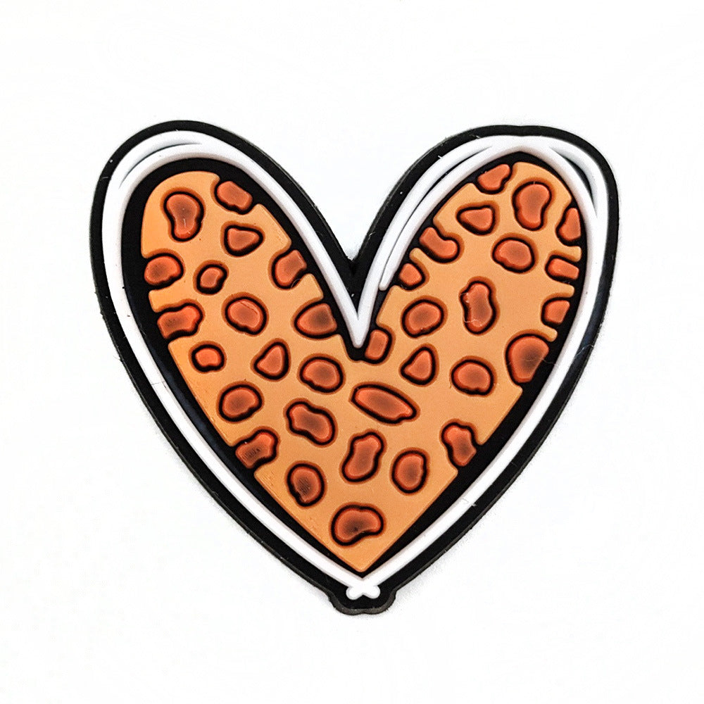 Wholesale 10pcs  Pvc Leopard Print Series Hole Shoes Decoration