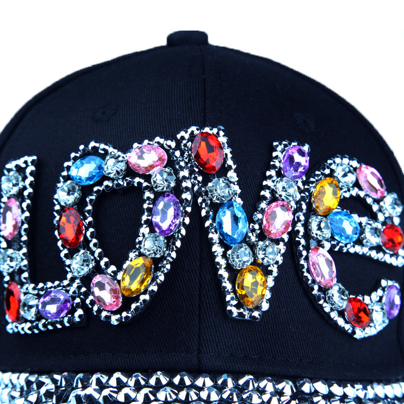 Wholesale Acrylic Diamond Letter LOVE Baseball Cap