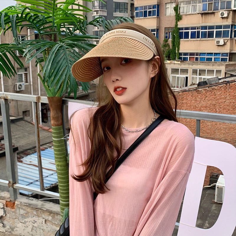 Wholesale Straw Beach Sunscreen Empty Hat