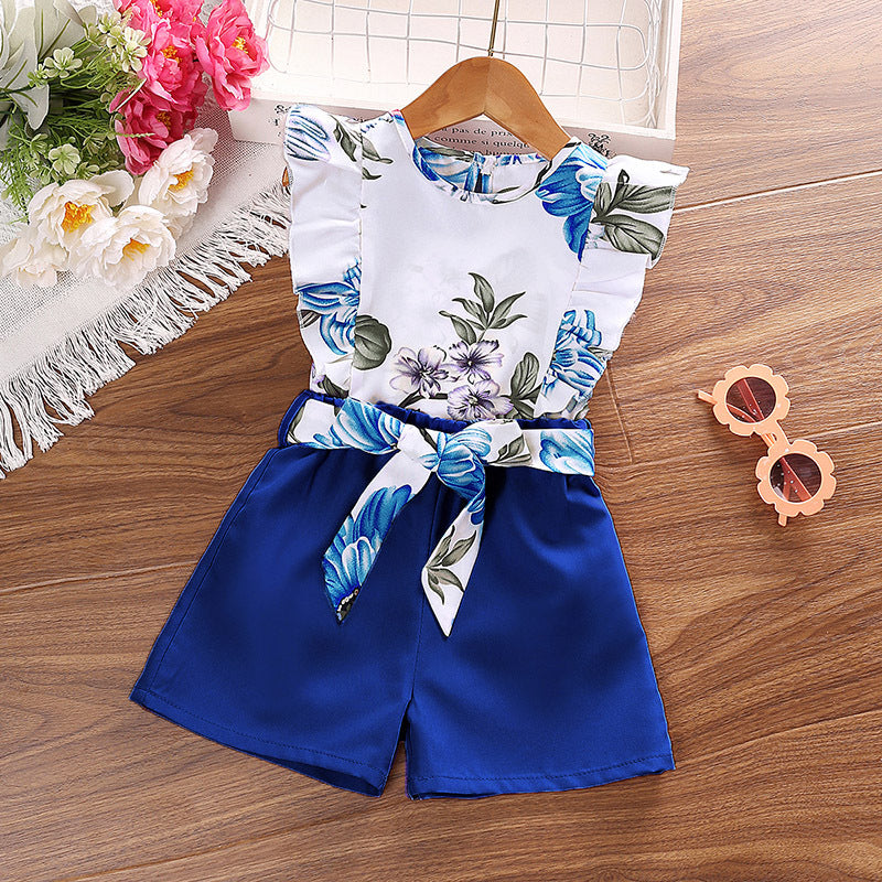 Wholesale Polyester Children's Clothing Printed Sleeveless Tops