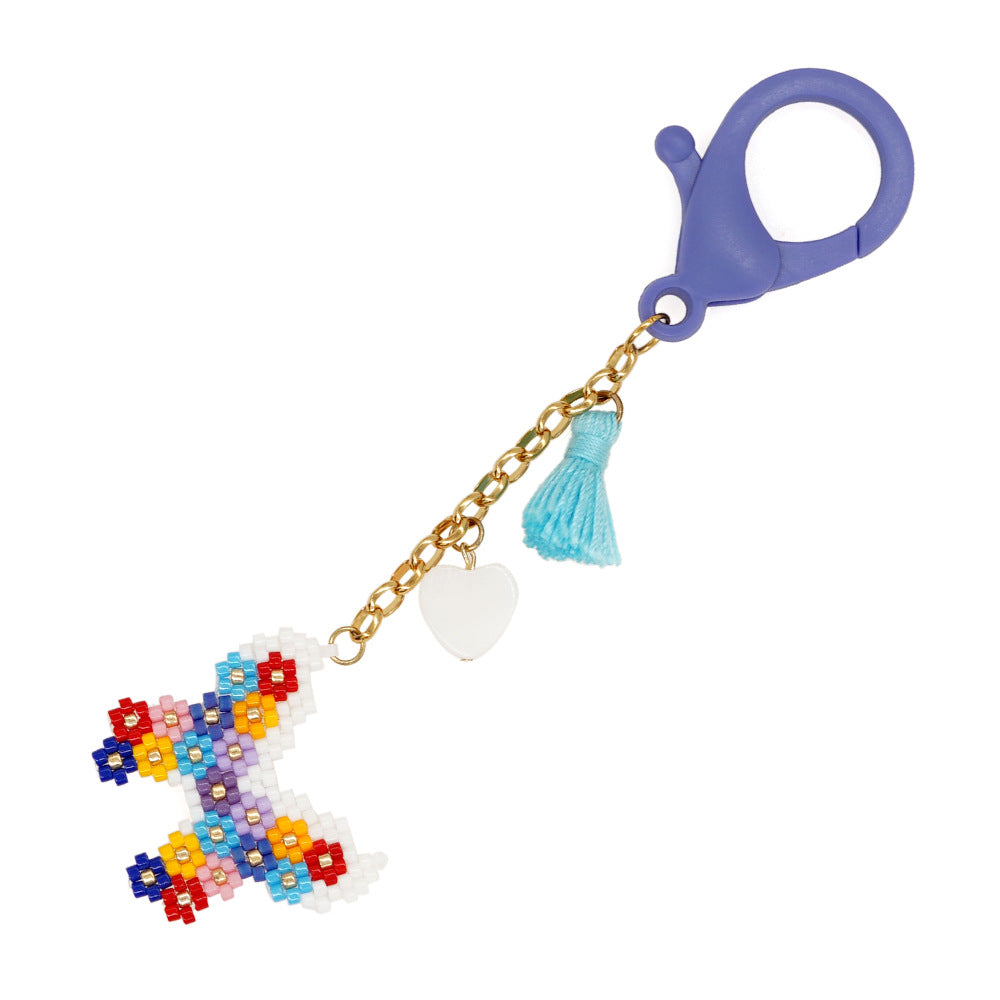 Wholesale Little Yellow Duck Rice Beads Weaving Resin Keychain