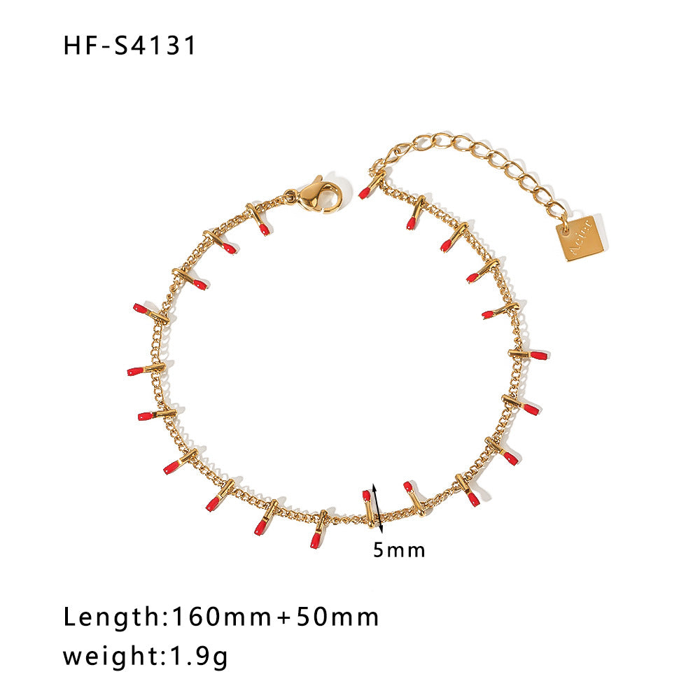 Wholesale Vintage Round Butterfly Natural Stone Zircon Pearl Stainless Steel Bracelet