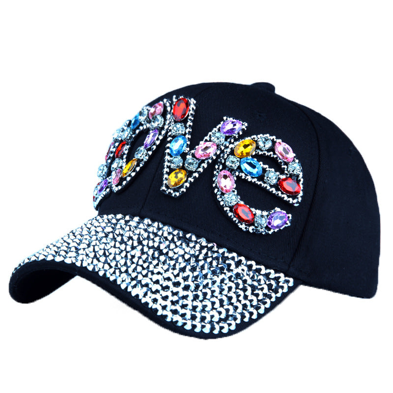 Wholesale Acrylic Diamond Letter LOVE Baseball Cap