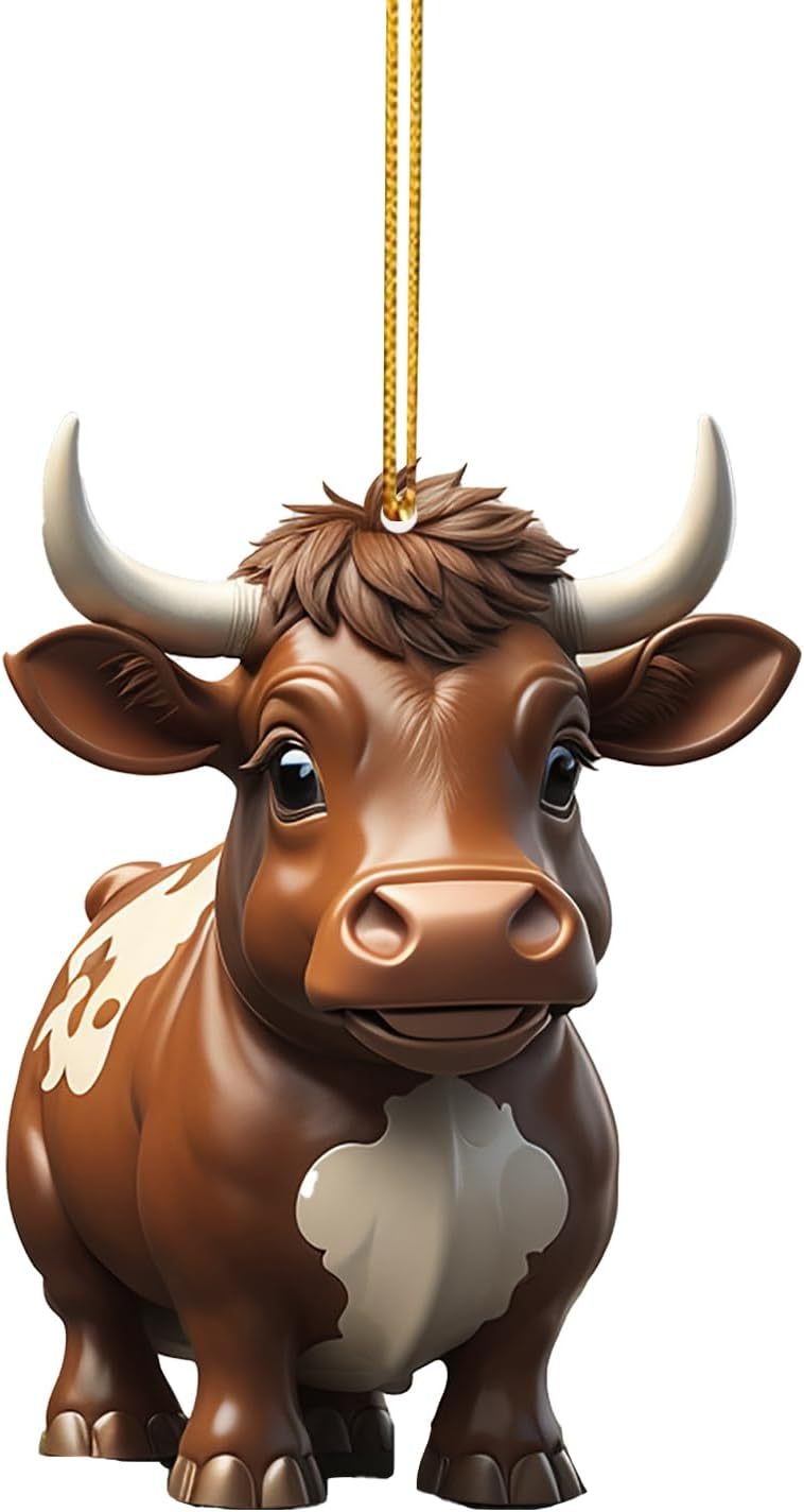 Wholesale Colorful Cartoon Cow Car Christmas Tree Decorations