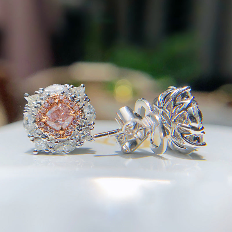 Wholesale Simulated Argyle Pink Copper Earrings