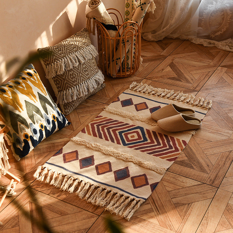 Wholesale Cotton and Linen Tassel Woven Floor Mats