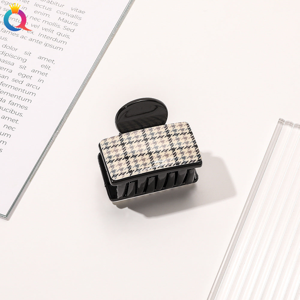 Wholesale Houndstooth Butterfly Cube Grab Clips