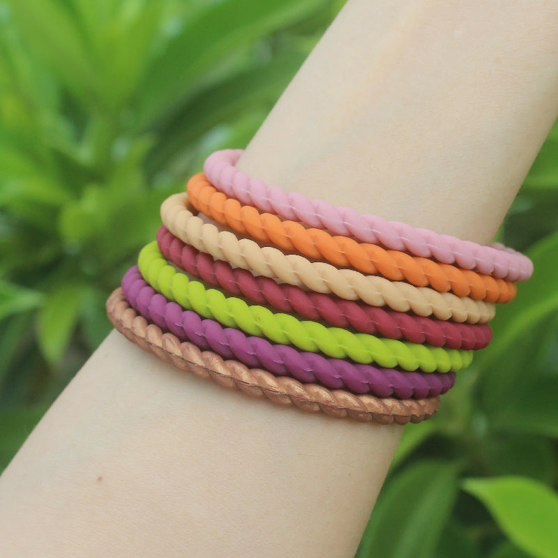 Wholesale Twist Multicolor Stretch Silicone Bracelet