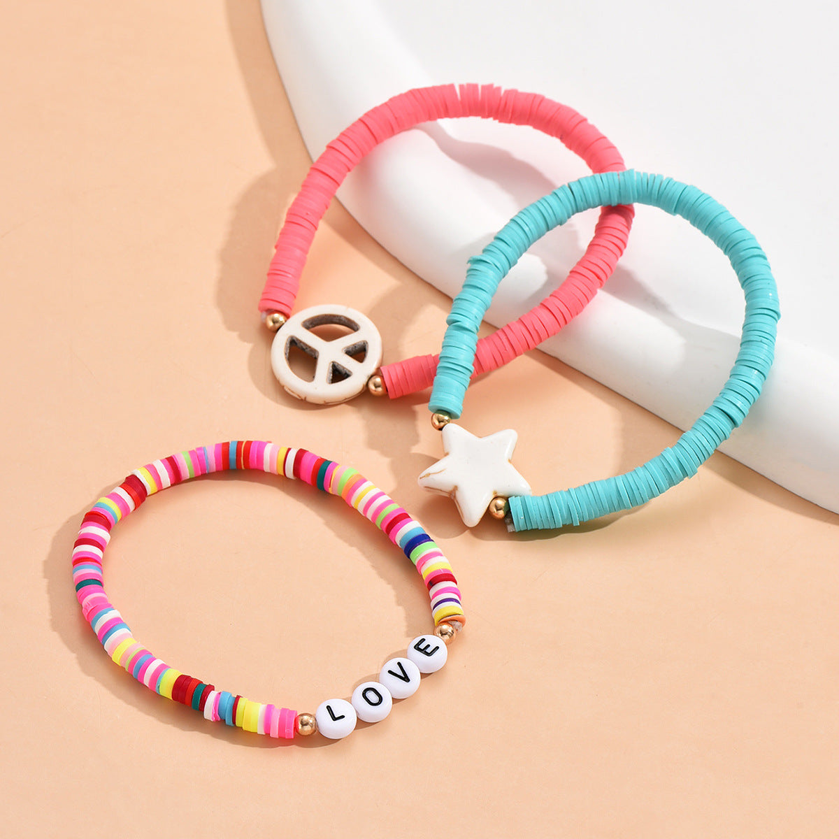 Wholesale Star Multicolored Smoldering Bracele Set of Three