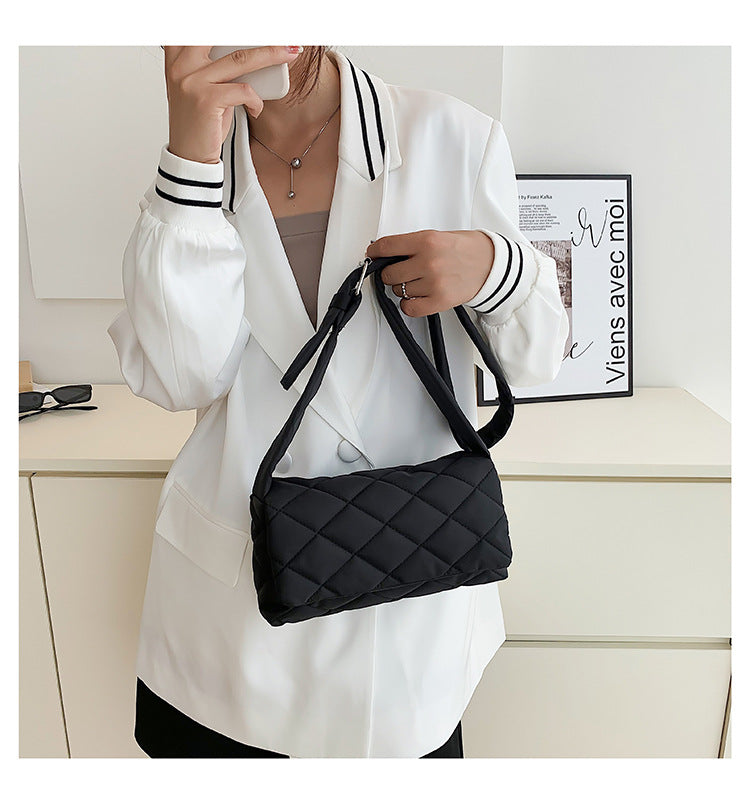 Venta al por mayor Bolso de hombro de PU de rombo simple retro