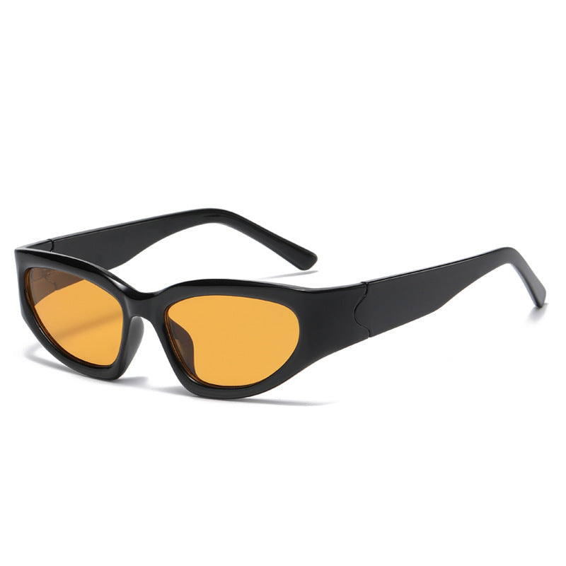 Wholesale Y2K Future Sense Electroplated Silver Sunshade Metal Hinge PC Sunglasses