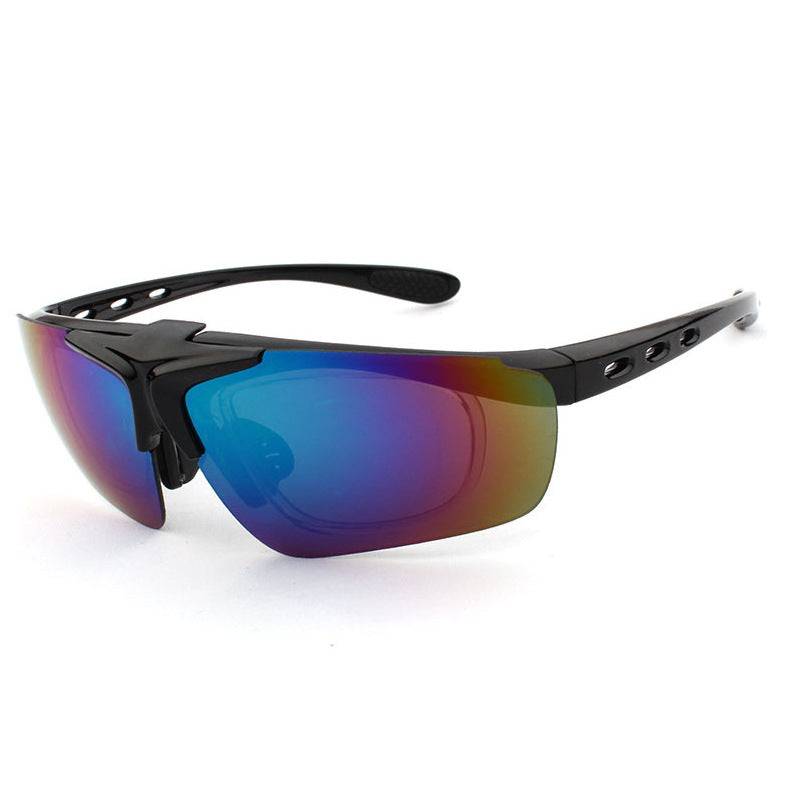 Venta al por mayor PC a prueba de viento y mirada, gafas de sol coloridas, gafas de sol de hombres y mujeres