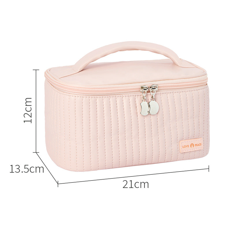 Wholesale PU Portable Storage Solid Color Portable Wash and Makeup Bags