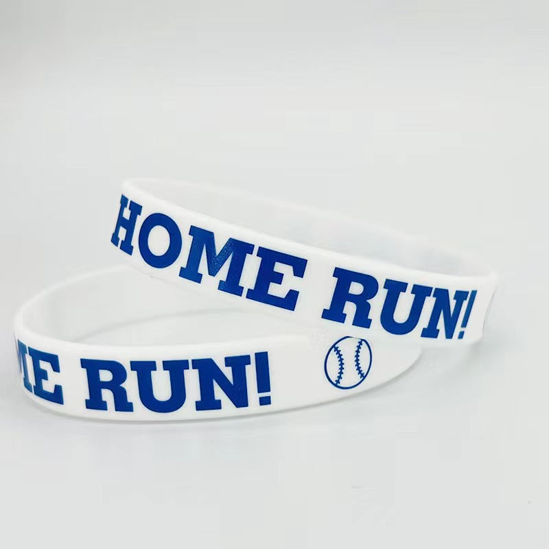 Wholesale 1000PCS Flat Printed Softball Silicone Bracelet