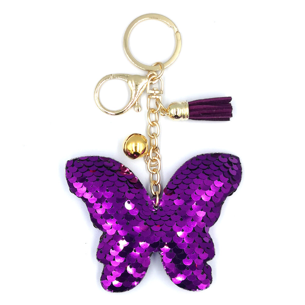 Wholesale Sequin Butterfly Metal Keychains