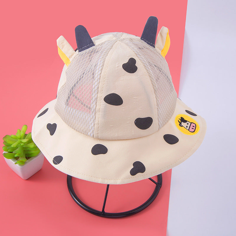 Sombrero de pescador para niños de algodón lindo al por mayor pequeña vaca