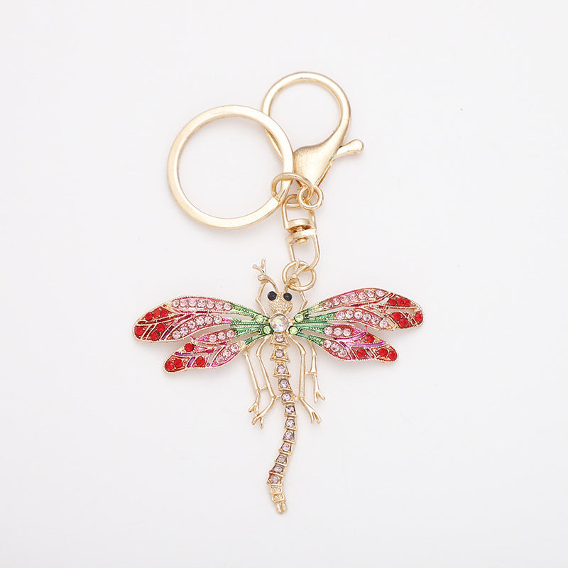 Wholesale Zinc Alloy Diamond Dragonfly Keychain
