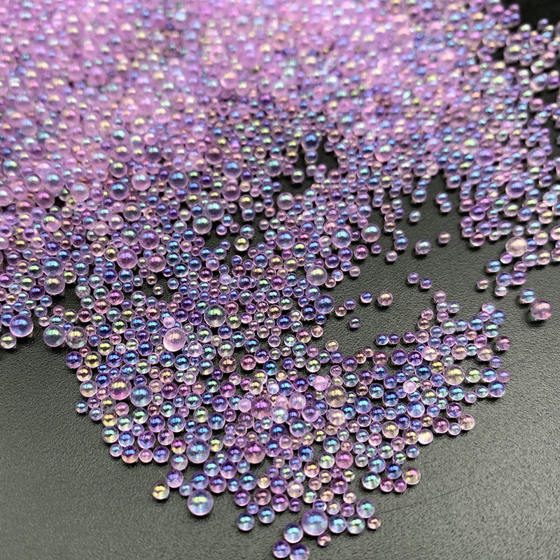 Venta al por mayor 500 g/paquete de perlas de vidrio llenas de color 1-3 MM