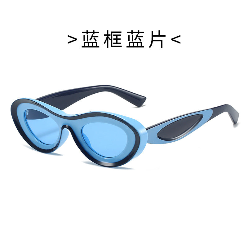 Wholesale PC Contrasting Color Small Frame Sunglasses