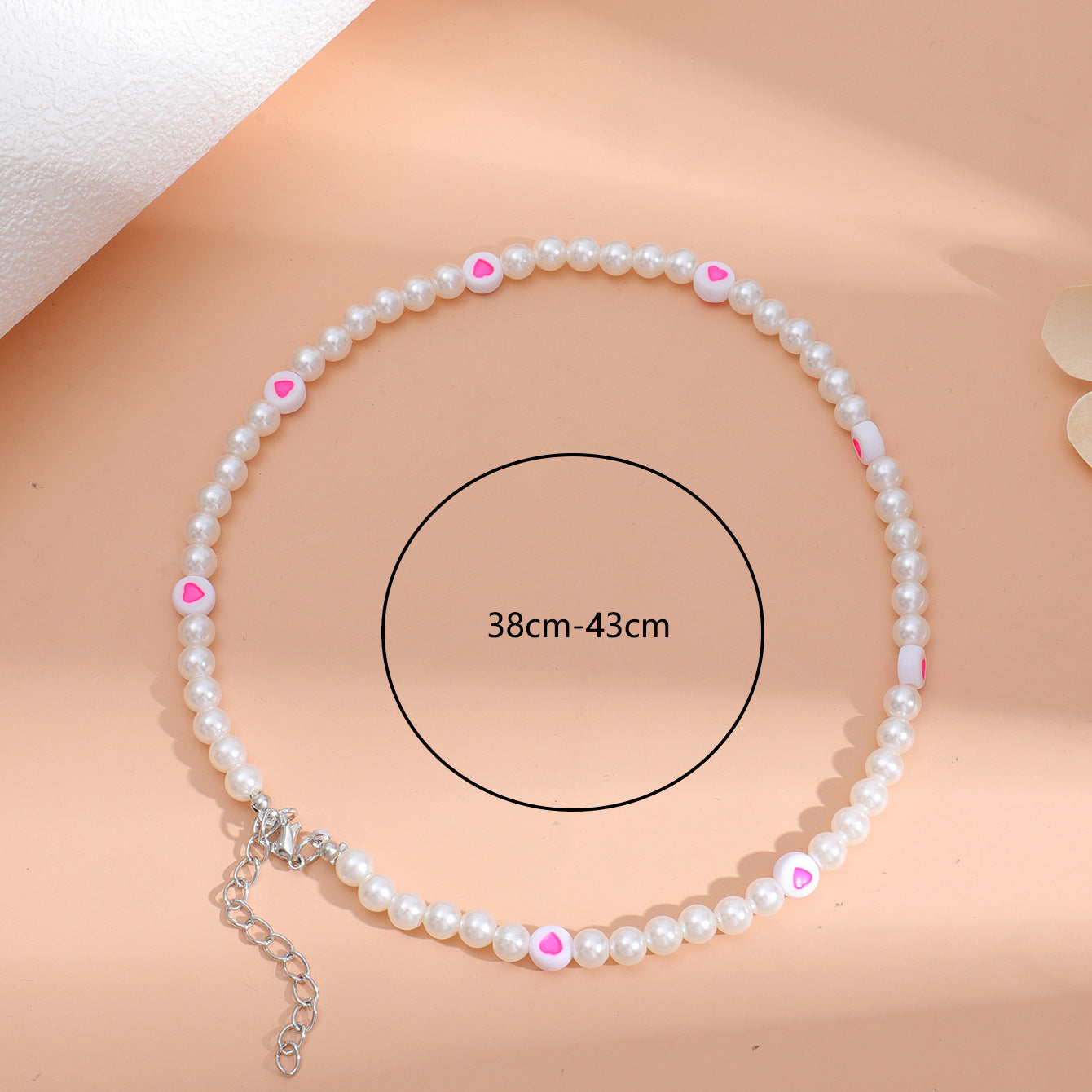 Collar De Perlas De Corazón Rosa al por mayor