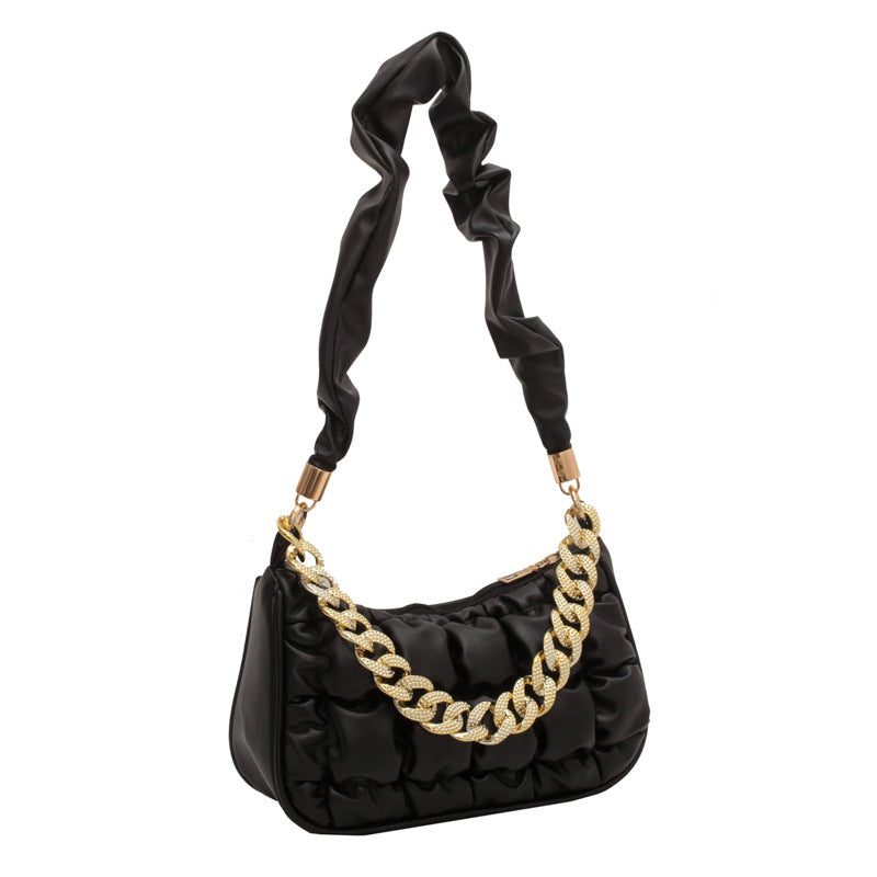 Wholesale Pleated Chain PU Shoulder Bag