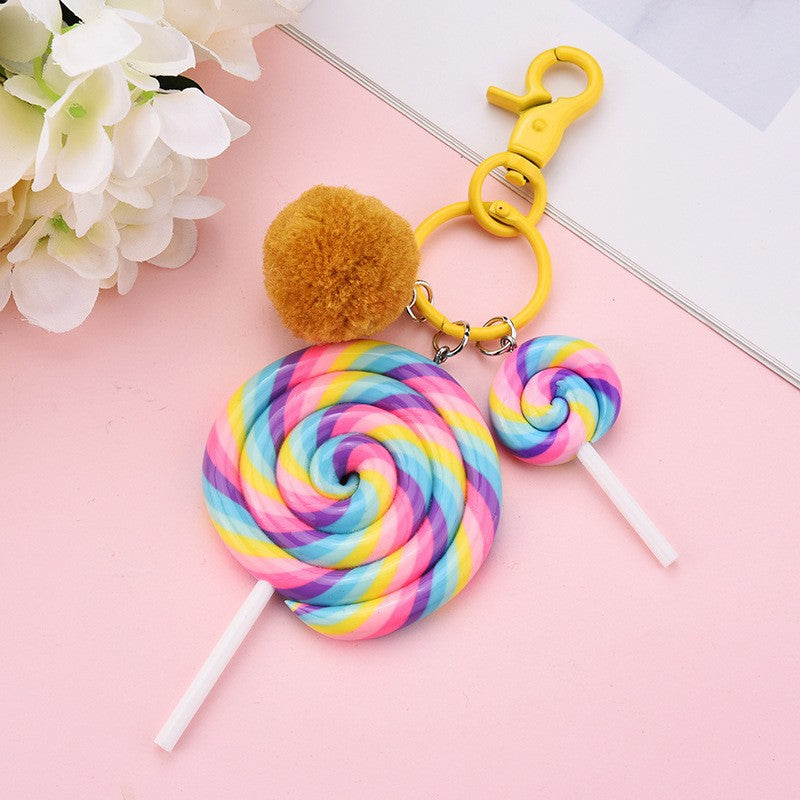 Wholesale Slime Rainbow Lollipop Keychains