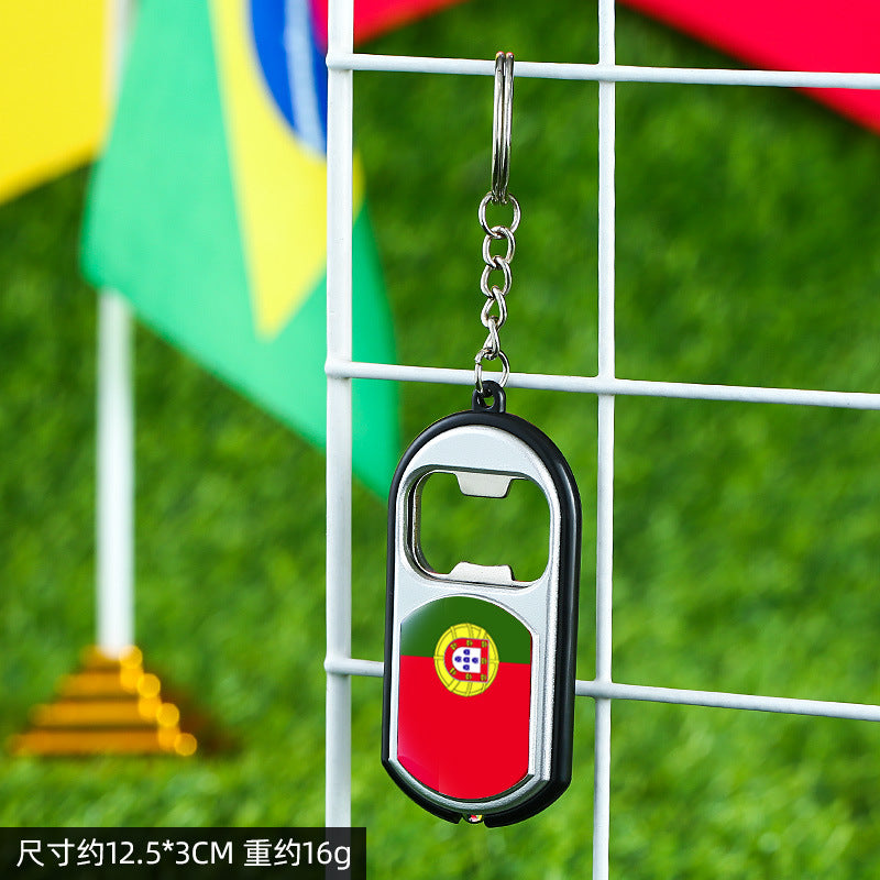 Abridor de botellas de PVC al por mayor con llavero ligero