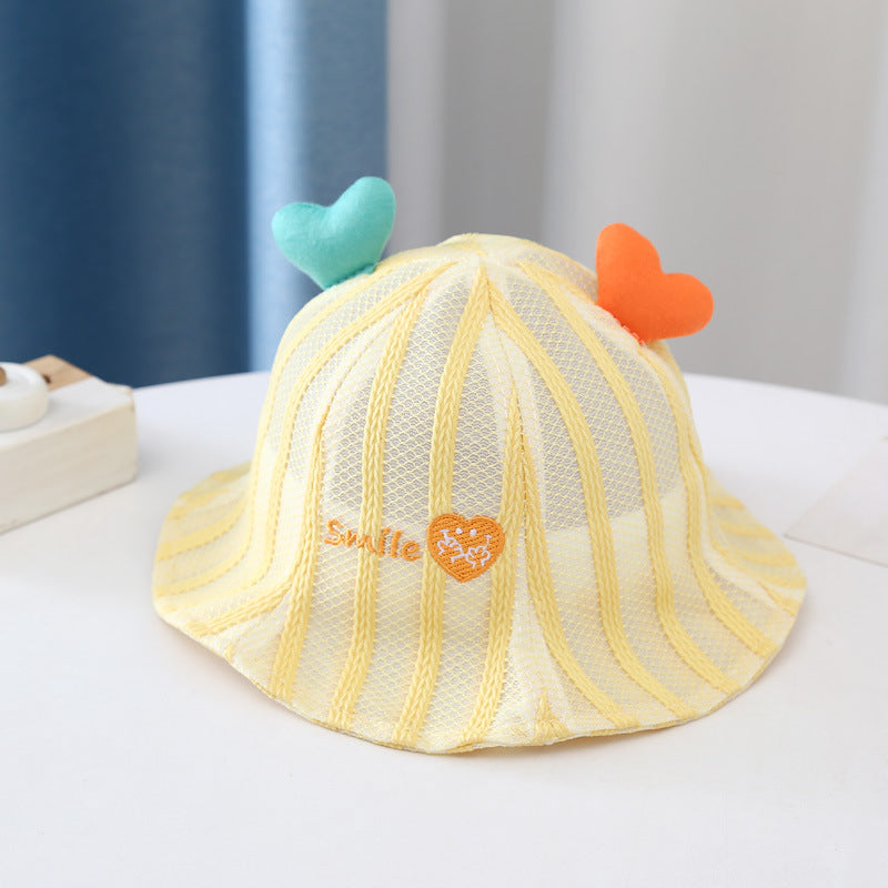 Wholesale Summer Cotton Baby Thin Breathable Mesh Sunshade Fisherman Hat