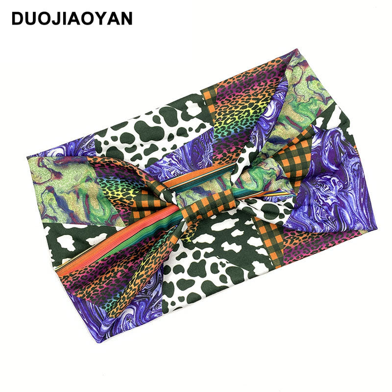 Diadema De Tela De Ala Ancha De Leopardo al por mayor