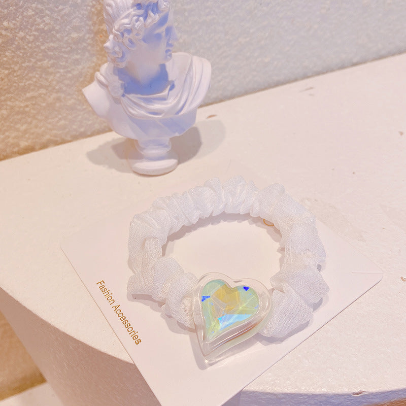 Wholesale Love Rhinestone Fabric Hair Tie